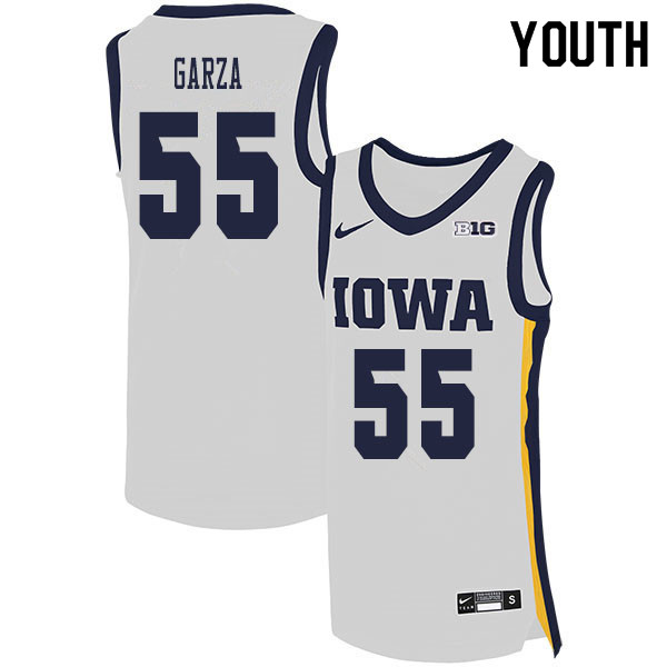 2020 Youth #55 Luka Garza Iowa Hawkeyes College Basketball Jerseys Sale-White - Click Image to Close